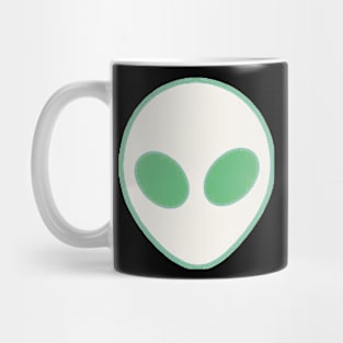 Big Green Eyed Aliens Head Mug